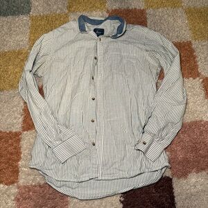 G.H. Bass & Co. Green and White Striped Shirt